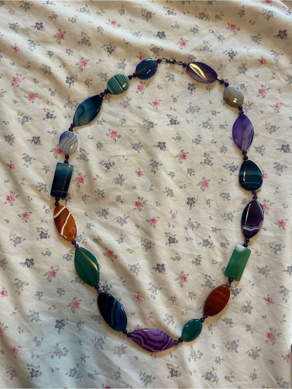 Necklace Agate Quartz Stone Statement Necklace - Women Jewelry